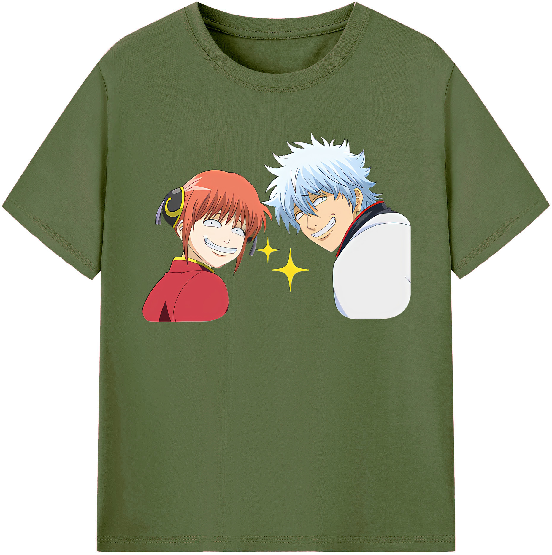 （画像用） ぎんたま 坂田銀時（さかたぎんとき） 神楽 志村新八（しむら しんぱち） GINTAMA Sakata Gintoki Kagura Shimura Shinpachi 綿100％半袖Tシャツ（フロントプリント）